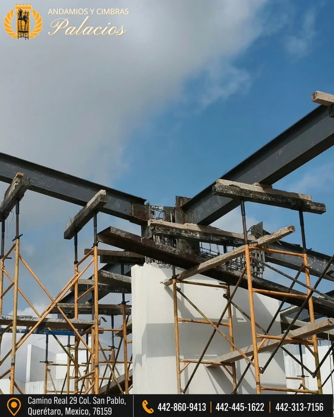 Cimbra y apuntalamiento en una obra
